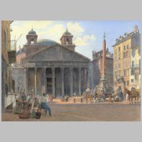 Jakob Alt - Das Pantheon und die Piazza della Rotonda in Rom - 1836 (Wikipedia).jpg